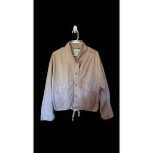 Madewell Women’s Beachmont Button Down Drawstring Beige Lightweight Jacket Sz.XL